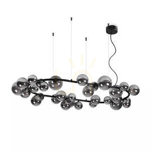 Lampa wisząca Ideallux Perlage 322780 bursztynowa 30xG9 143 cm 2 Lampa wisząca Ideallux Perlage 322780 bursztynowa 30xG9 143 cm small 2