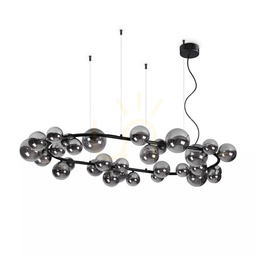 Sprawdź Lampa wisząca Ideallux PERLAGE 296753 przydymiona 30xG9 143 cm