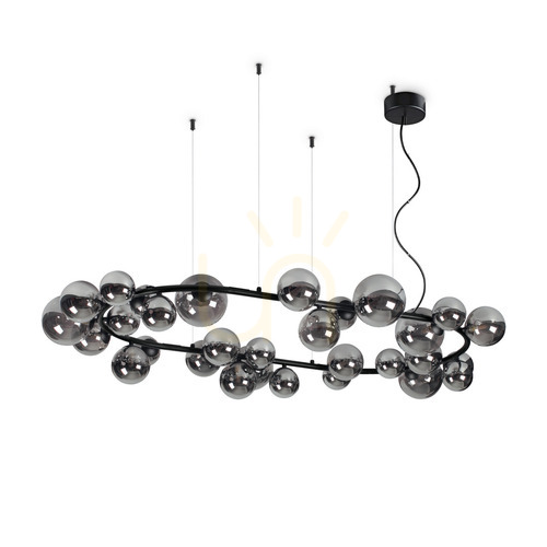 Sprawdź Lampa wisząca Ideallux PERLAGE 296753 przydymiona 30xG9 143 cm