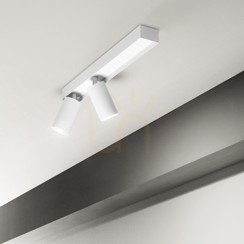 Sprawdź Plafon Ideallux Profilo 314716 biały GU10 2x28W 45 cm