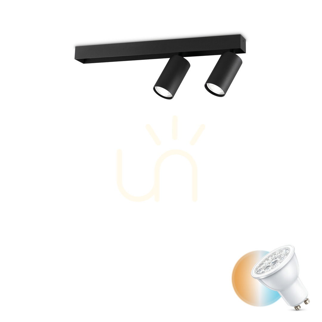 Sprawdź Plafon Ideallux PROFILO 314723 czarny 2xGU10 45 cm Plafon Ideallux PROFILO 314723 czarny 2xGU10 45 cm