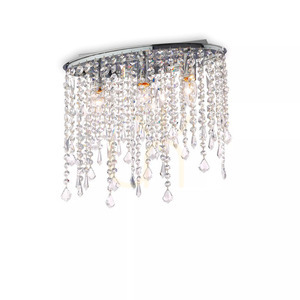Plafon kryształowy Ideallux Rain chrom 3xE14 40 cm 008370 small 1