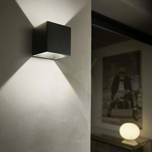 Sprawdź Kinkiet zewnętrzny Ideallux Rubik 326849 szary LED 8,5W IP54 3000K 10 cm