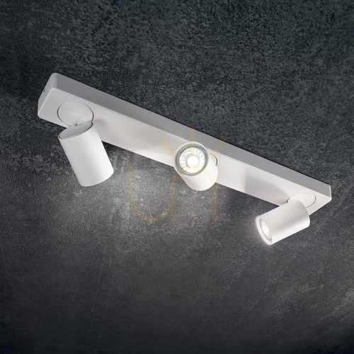 Sprawdź Plafon Ideallux Rudy biały 3xGU10 54 cm 229065