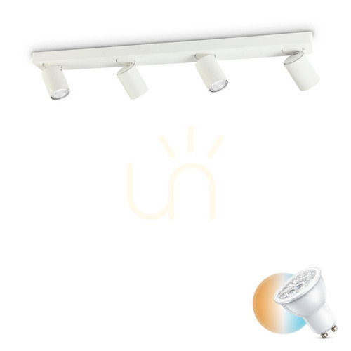 Sprawdź Plafon Ideallux Rudy biały 4xGU10 76 cm 229089