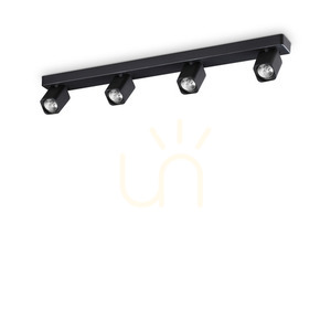 Plafon Ideallux Rudy PL4 Square Nero 321523 czarny GU10 4-punktowy 76 cm small 6