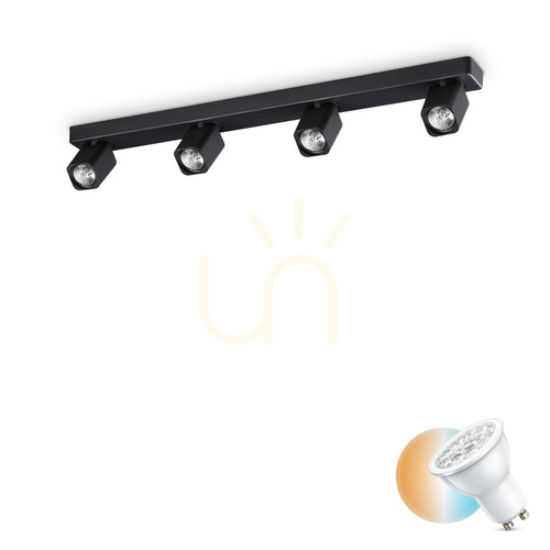 Sprawdź Plafon Ideallux Rudy PL4 Square Nero 321523 czarny GU10 4-punktowy 76 cm