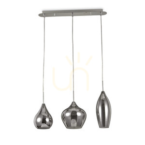 Lampa wisząca Ideallux SOFT 111865 3xE14 60 cm chrom szkło dymione small 0