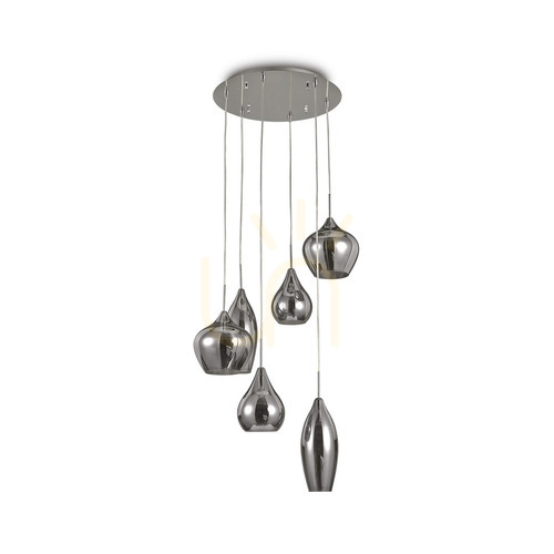 Sprawdź Lampa wisząca Ideallux SOFT 111841 przydymiona 6xE14 60 cm chrom