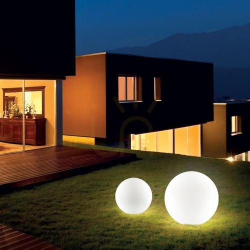 Sprawdź Lampa zewnętrzna stojąca kula Ideallux SOLE 191638 biała E27 30 cm IP44
