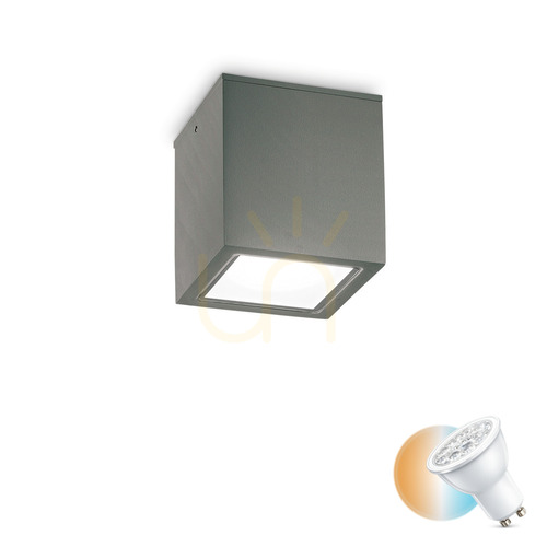 Sprawdź Plafon zewnętrzny Ideallux TECHO 251516 antracyt GU10 1x20W IP54 15 cm