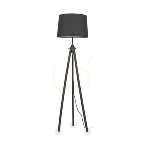 Lampa stojąca Ideallux YORK czarna drewno tkanina E27 121437 small 0