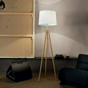 Lampa stojąca Ideallux YORK drewniana E27 1x42W 089805 48 cm small 1