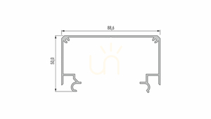Profil montażowy LUMINES LARGO M2 srebrny anodowany 1 m 10-0254-10 small 1