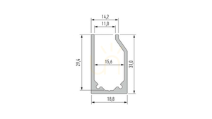Profil LED LUMINES typ I10 srebrny anodowany 2 m small 1