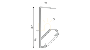 Profil LED LUMINES typ Q18 surowy 3 m small 1