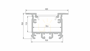 Profil LED wpuszczany LUMINES inTALIA czarny lakierowany 3 m small 1
