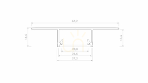 Profil LED LUMINES typ Plato srebrny anodowany 3 m small 1