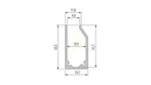 Profil LED szybowy LUMINES I6 srebrny anodowany 1 m nośność 50 kg/mb 10-0474-10 small 1