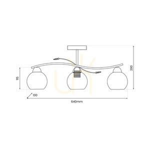 Lampa sufitowa Connor 3x E27 chrom small 4