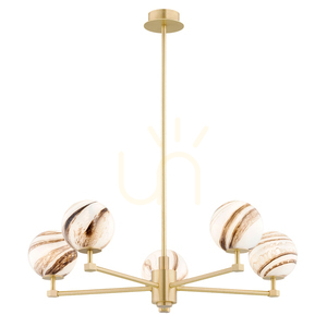 Żyrandol Argon Aruba 5xE14 biało-brązowy marmurek 680 mm 2179 small 0