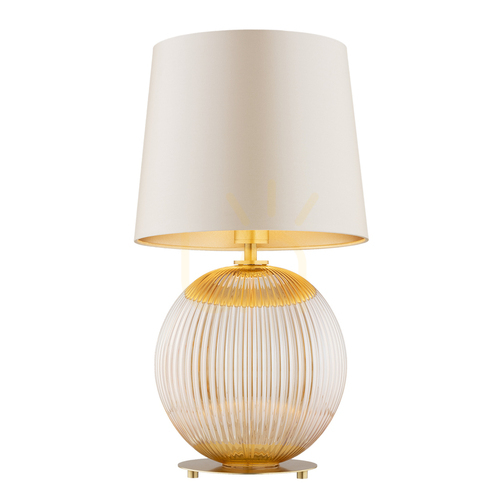 Sprawdź Lampa stołowa Argon Hamilton beżowa mosiądz E27 8535