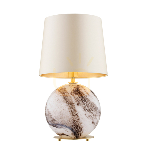 Sprawdź Lampa stołowa Argon Harlem biała marmurek mosiądz 8547