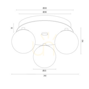 Plafon Argon Paloma biały mosiądz 3xE14 340 mm 6305 small 6