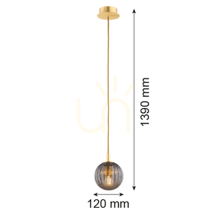 Lampa wisząca Argon Paloma dymna mosiądz szczotkowany 8512 small 4