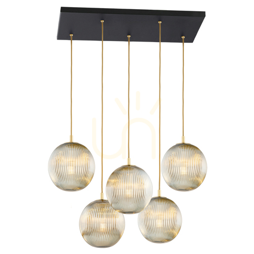Sprawdź Lampa Wisząca Argon Paloma 2189 Czarna Szklana 5xE27 IP20