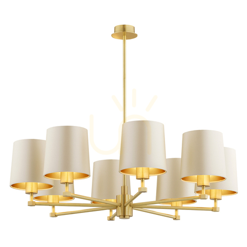 Sprawdź Żyrandol Argon PRINCETON 5071 beżowy ze złotym wnętrzem, mosiądz szczotkowany, 8×E27, ø84 cm