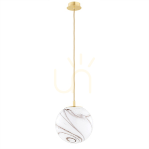 Lampa Wisząca Argon Almiros Biało-Brązowa Marmurek E27 8447 small 1