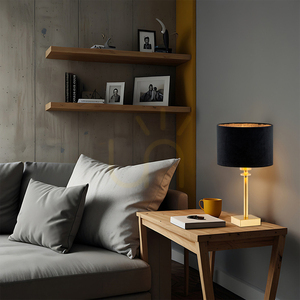 Lampa stołowa Argon Abbano czarna mosiądz szczotkowany 8049 small 1