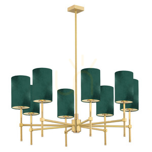 Żyrandol Argon Abruzzo 5055 mosiądz zielony welur E14 8x7W small 0