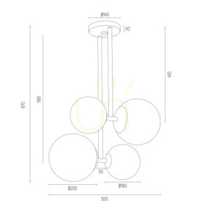 Lampa Wisząca Argon Aspen 4xE27 Biała Chrom 500 mm 1646 small 2