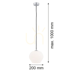 Lampa Wisząca Argon Kalimera Biała Chrom 1xE27 IP20 4040 small 1