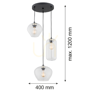 Lampa Wisząca Argon Kalimera Czarna 3xE27 IP20 1431 small 1