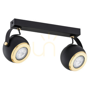 Plafon Argon KOS PLUS 7039 czarny z mosiądzowanymi elementami 2×GU10 2×5 W small 1