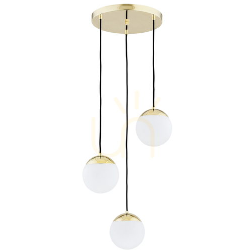 Sprawdź Lampa Wisząca Argon Livia Biała Mosiądzowana 3xE14 IP44 1416