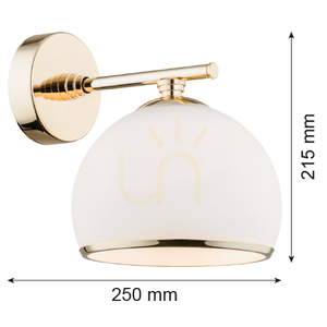 Kinkiet Argon MARBELLA 4255 opal mat/mosiądz E27 15 W small 2