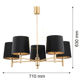 Żyrandol Argon Ponte Plus czarny 5xE27 710 mm IP20 2107 small 6