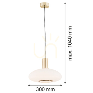 Lampa wisząca ARGON SAGUNTO 4358 – szkło opalowe, mosiądz, 30 cm small 4