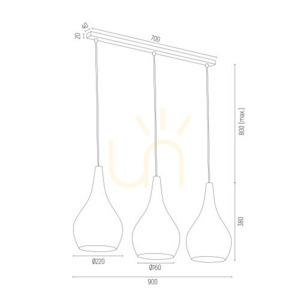 Lampa wisząca Argon Santana 3xE27 mosiądz szkło transparentne 1444 small 1