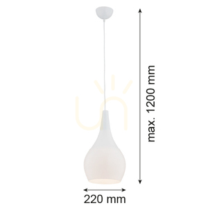 Lampa Wisząca Argon Santana Biała Opal E27 IP20 3996 small 1