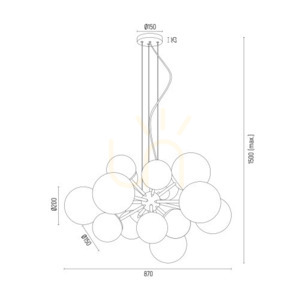Żyrandol Argon Satellite Plus biały opal mosiądz 5048 small 8