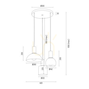 Lampa Wisząca ARGON SINES Mosiądz Szałwia 1xE27 IP20 4217 small 2