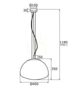 Lampa wisząca Argon TRINI 40 cm szkło transparentne czarny mat E27 4351 small 3
