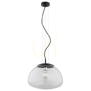 Lampa wisząca Argon TRINI 40 cm szkło transparentne czarny mat E27 4351 small 0