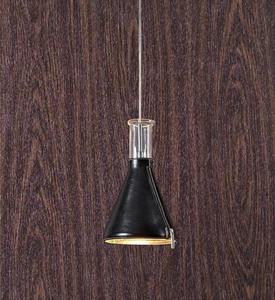 Lampa wisząca Markslojd Zip 106805 chrom czarna skóra przezroczyste szkło E27 small 1