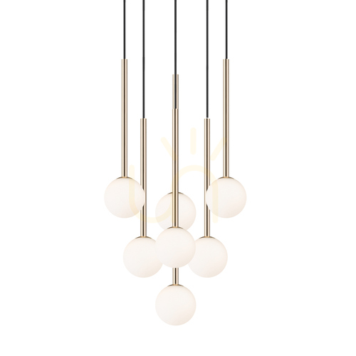 Sprawdź Lampa wisząca Zuma Line ARCTURUS P0574-07F-F7AA, francuskie złoto, 7×G9, 46 cm